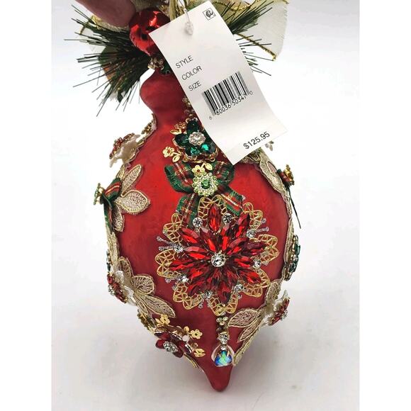 Mark Roberts Christmas 2024 King's Jewel Fancy Finial Ornament 8" Red Frosted - Picture 9 of 16